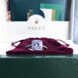 2CT Moissanite 18k White Gold Dipped Diamond Ring